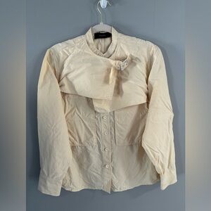 Joseph Bailie Layered Silk Blouse Buckle - Ivory Size 36‎ Small